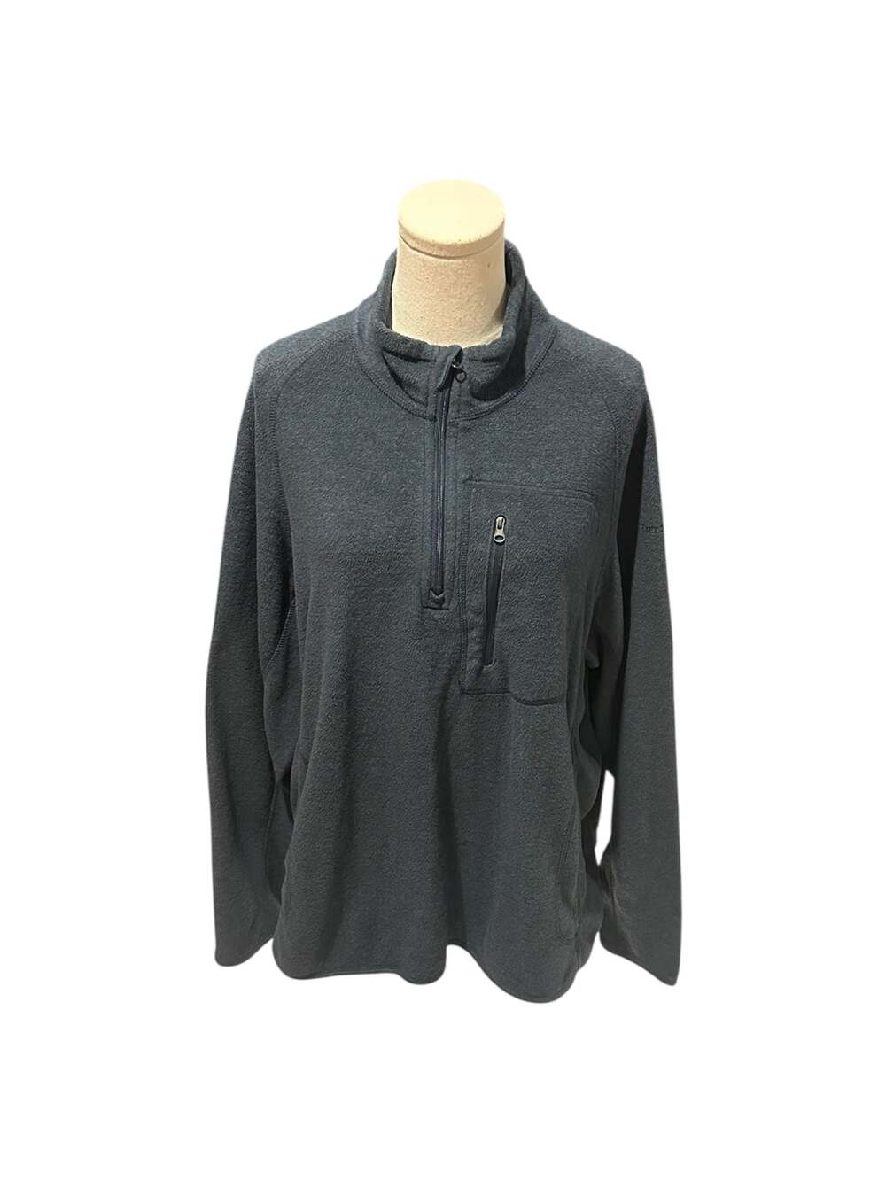 Field & Stream Men's XL Charcoal Gray Fleece Quarter Zip Pullover Utility Jacket